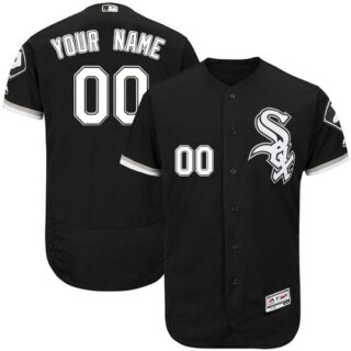 Chicago White Sox Black Men's Flexbase Customized Jersey