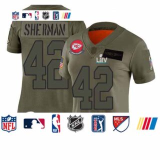 Chiefs #42 Anthony Sherman Camo Super Bowl LIV Bound Women's Stitched Football Limited 2019 Salute to Service Jersey
