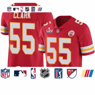Chiefs #55 Frank Clark Red Team Color Super Bowl LIV Bound Youth Stitched Football Vapor Untouchable Limited Jersey