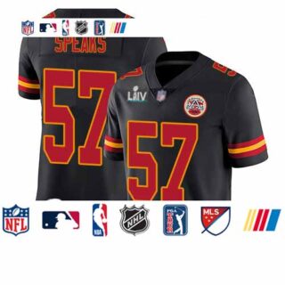 Chiefs #57 Breeland Speaks Black Super Bowl LIV Bound Youth Stitched Football Limited Rush Jersey