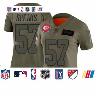 Chiefs #57 Breeland Speaks Camo Women's Stitched Football Limited 2019 Salute to Service Jersey