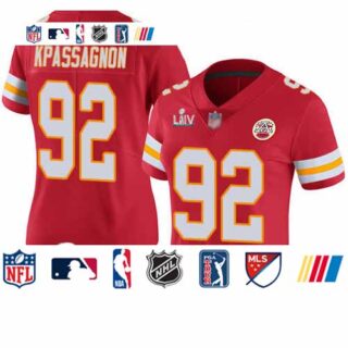 Chiefs #92 Tanoh Kpassagnon Red Team Color Super Bowl LIV Bound Women's Stitched Football Vapor Untouchable Limited Jersey