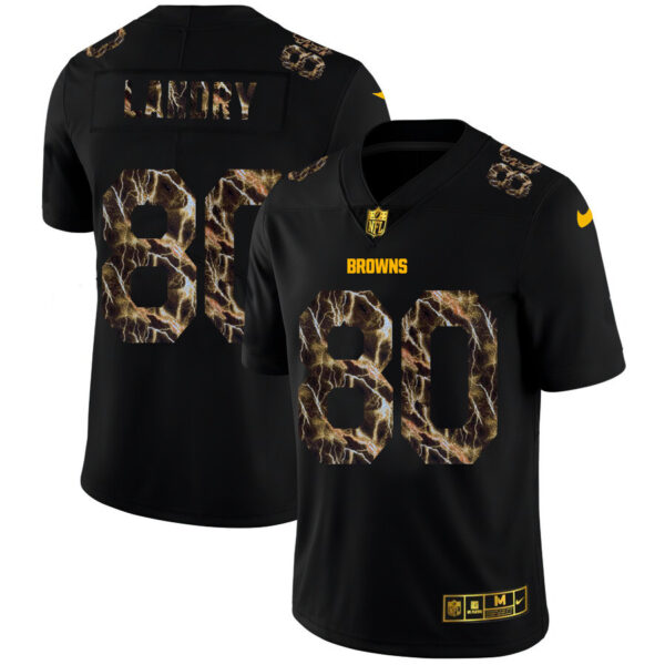 Cleveland Browns #80 Jarvis Landry Men's Black Nike Flocked Lightning Vapor Limited NFL Jersey