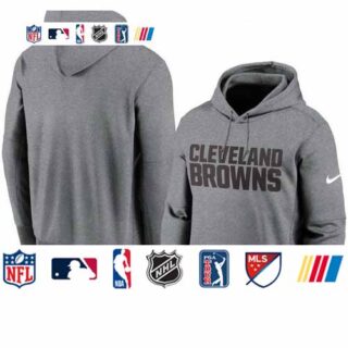 Cleveland Browns Nike Fan Gear Wordmark Performance Pullover Hoodie Heathered Charcoal