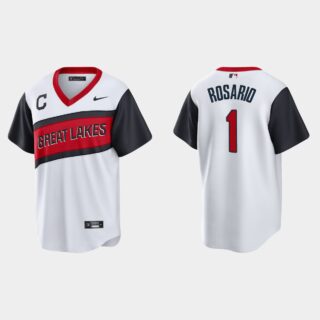 Cleveland Indians #1 Amed Rosario Men's Nike White 2021 Little League Classic Game MLB Jersey
