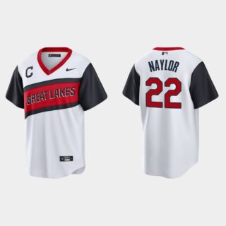 Cleveland Indians #22 Josh Naylor Men's Nike White 2021 Little League Class Game MLB Jersey