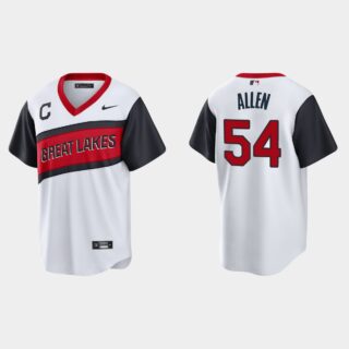 Cleveland Indians #54 Logan Allen Men's Nike White 2021 Little League Class Game MLB Jersey
