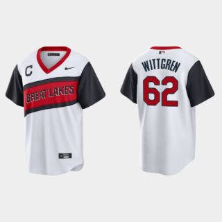 Cleveland Indians #62 Nick Wittgren Men's Nike White 2021 Little League Class Game MLB Jersey