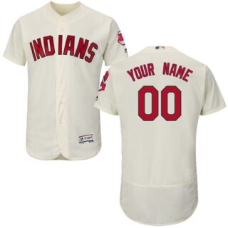 Cleveland Indians Cream Men's Customized Flexbase Jersey