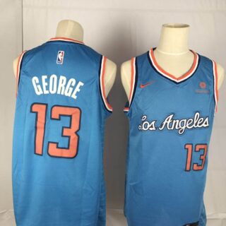 Clippers 13 Paul George Blue Nike Throwback Swingman Jersey