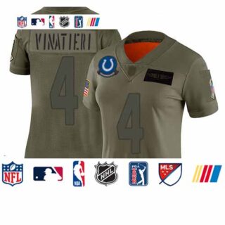 Colts #4 Adam Vinatieri Camo Women's Stitched Football Limited 2019 Salute to Service Jersey