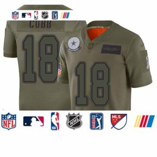 Cowboys #18 Randall Cobb Camo Youth Stitched Football Limited 2019 Salute to Service Jersey