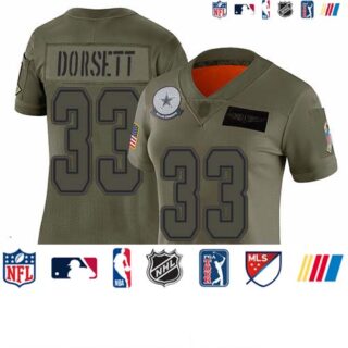 Cowboys #33 Tony Dorsett Camo Women's Stitched Football Limited 2019 Salute to Service Jersey