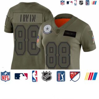 Cowboys #88 Michael Irvin Camo Women's Stitched Football Limited 2019 Salute to Service Jersey