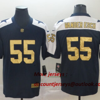 Cowboys 55 Leighton Vander Esch Navy Gold Throwback Vapor Untouchable Limited Jersey