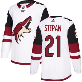 Coyotes #21 Derek Stepan White Road Authentic Stitched Hockey Jersey