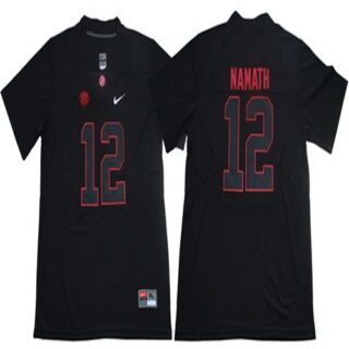 Crimson Tide #12 Joe Namath Blackout Limited Stitched NCAA Jersey