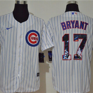 Cubs 17 Kris Bryant White Nike Cool Base Player Jersey