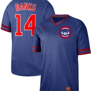 Cubs #14 Ernie Banks Royal Authentic Cooperstown Collection Stitched Baseball Jersey