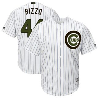 Cubs #44 Anthony Rizzo White(Blue Strip) New Cool Base 2018 Memorial Day Stitched Baseball Jersey