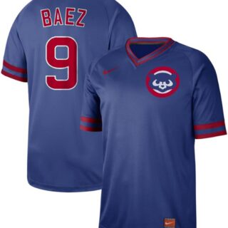 Cubs #9 Javier Baez Royal Authentic Cooperstown Collection Stitched Baseball Jersey