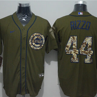 Cubs 44 Anthony Rizzo Olive 2020 Nike Cool Base Jersey