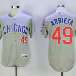 Cubs 49 Jake Arrieta Gray Road Flexbase Jersey