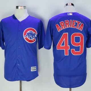 Cubs 49 Jake Arrieta Royal New Cool Base Jersey