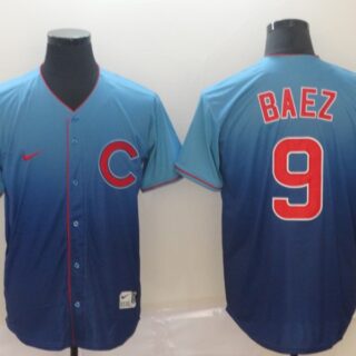 Cubs 9 Javier Baez Blue Drift Fashion Jersey