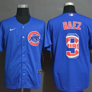 Cubs 9 Javier Baez Royal 2020 Nike Cool Base Fashion Jersey