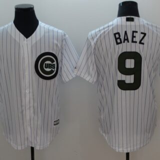 Cubs 9 Javier Baez White 2018 Memorial Day Cool Base Jersey