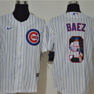 Cubs 9 Javier Baez White Nike Cool Base Player Jersey