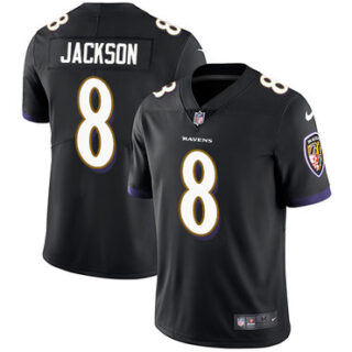 Custom Big Size Men's Ravens #8 Lamar Jackson Black Vapor Untouchable Limited Jersey