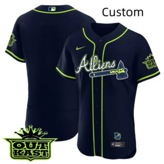 Custom MEN'S ATLANTA BRAVES ATLIENS FLEX BASE JERSEY - ALL STITCHED