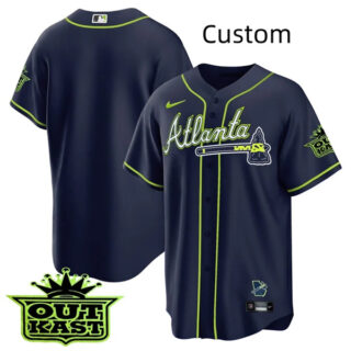 Custom MEN'S ATLANTA BRAVES OUTKAST Atliens COOL BASE JERSEY -ALL STITCHED