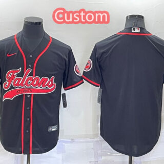 Custom Men's Atlanta Falcons Black Cool Base Stitched Baseball Jersey
