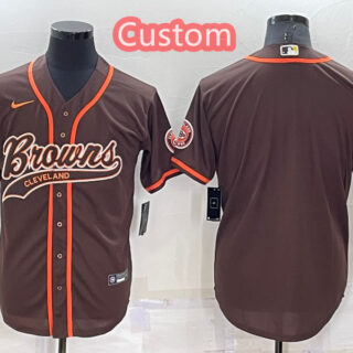 Custom Men's Cleveland Browns Brown Stitched Jersey
