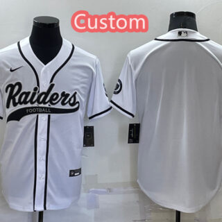 Custom Men's Las Vegas Raiders White Cool Base Stitched Baseball Jersey