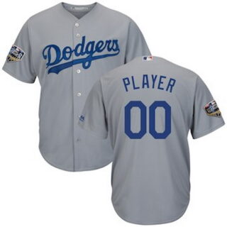 Custom Men's Los Angeles Dodgers Gray 2018 World Series Cool Base Jersey