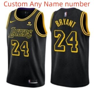 Custom Men's Los Angeles Lakers Black Stitched Basketball Jersey