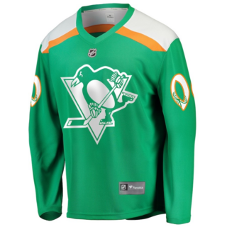 Custom Men's Pittsburgh Penguins Green Jersey