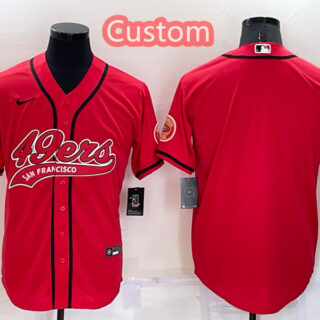Custom Men's San Francisco 49ers Red Cool Base Stitched Baseball Jersey
