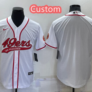 Custom Men's San Francisco 49ers White Cool Base Stitched Baseball Jersey