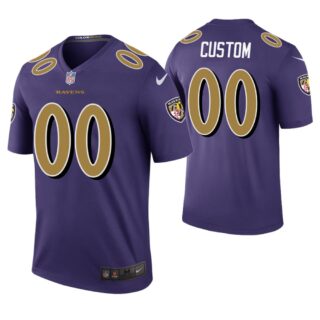 Custom Men Baltimore Ravens Purple Color Rush Jersey