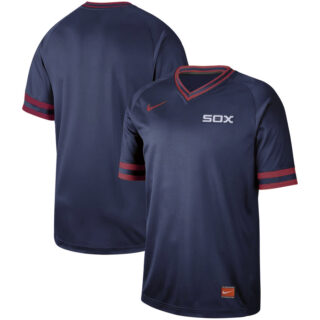 Customized White Sox Navy Throwback Jersey