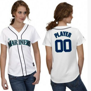 Customized Women Seattle Mariners White MLB Jersey