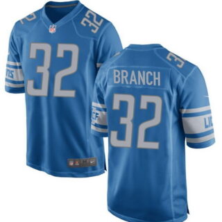 Men's Detroit Lions #32 Brian branch Game Blue Jersey