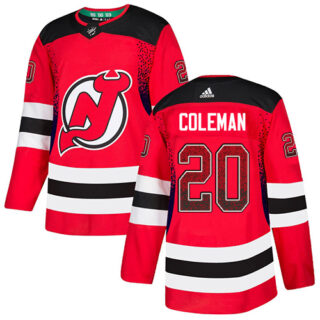 Devils #20 Blake Coleman Red Home Authentic Drift Fashion Stitched Hockey Jersey