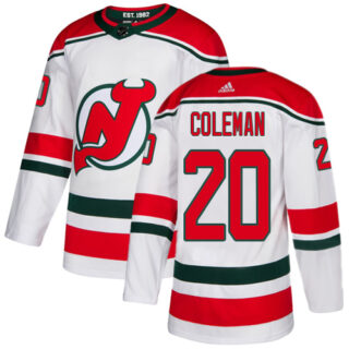 Devils #20 Blake Coleman White Alternate Authentic Stitched Hockey Jersey