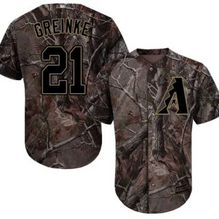 Diamondbacks #21 Zack Greinke Camo Realtree Collection Cool Base Stitched Baseball Jersey